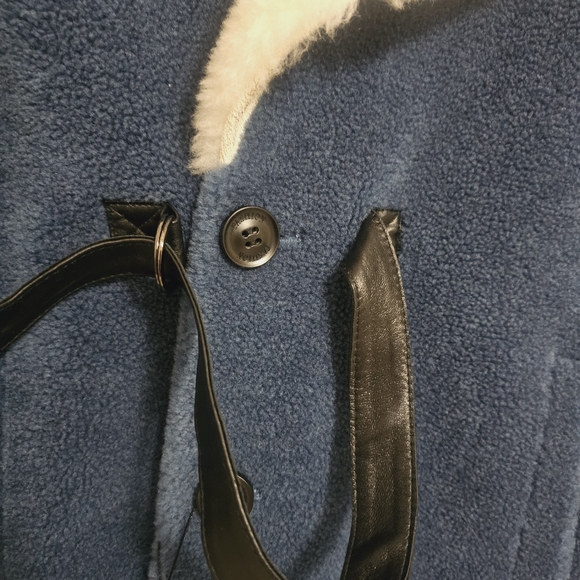 Plush teddy winter coat fur leather baggy small - Picture 4 of 10